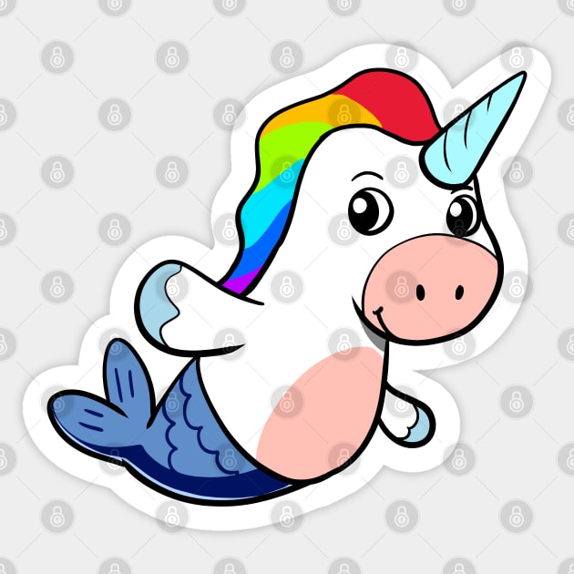 Mermaid Unicorn Sticker by WildSloths